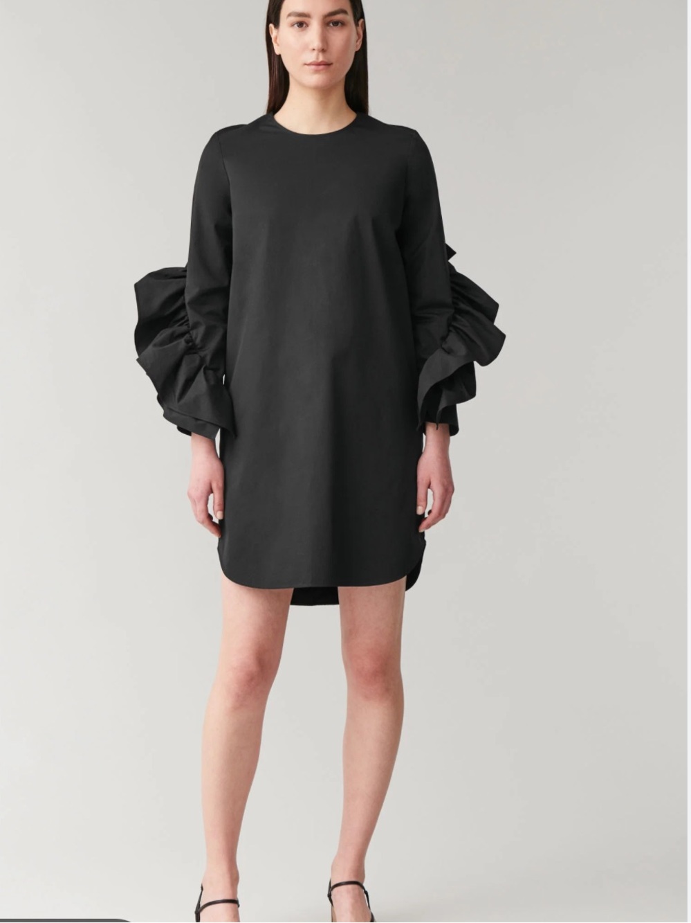 COS Black Ruffle Sleeve Dress Sz 4